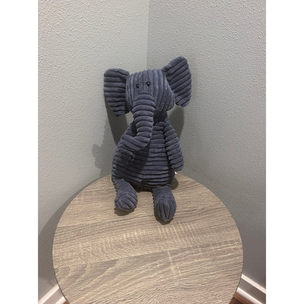 Jellycat Cordy Roy Medium Navy Blue Elephant Corduroy Plush Animal 16"